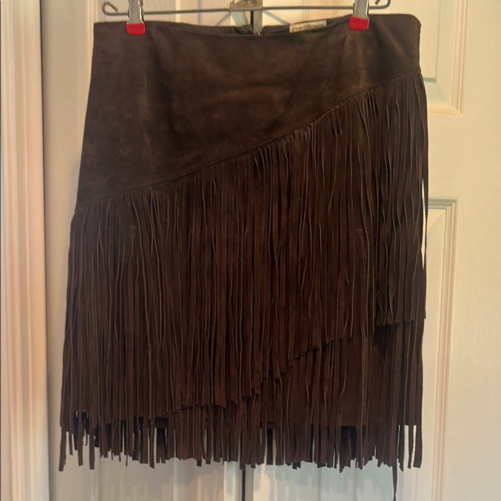 Ariat Dark Brown Fringe Mini Skirt